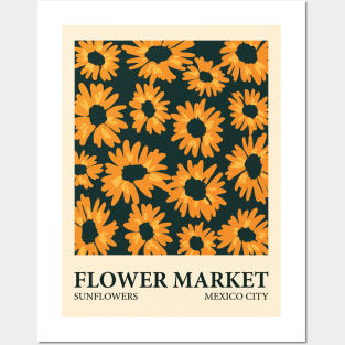 Flower market, Sunflowers, Mexico city, Exhibition print, Posters aesthetic, Flower art, Floral Posters and Art